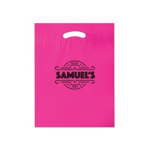 Die Cut Fold-Over Reinforced Plastic Bag (12"x15"x3") - Flexo Ink