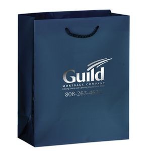 Matte Laminated Euro Tote Bag w/ Macrame Rope Handles (8"x4"x10") - Foil Stamp