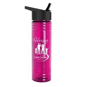 24 Oz. Slim Fit Water Bottles With Flip Straw Lid