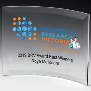 Freestanding Curved Award w/4-Color Process (6"x 8"x 1/4")