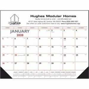 Triumph® Red & Black Desk Pad Calendar w/Vinyl Corners